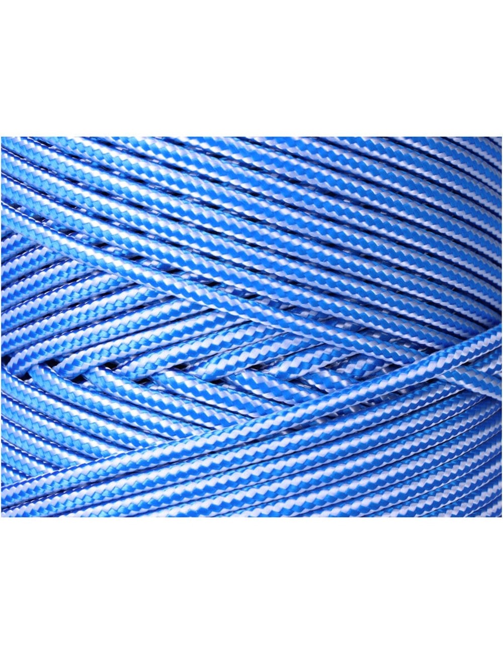 Cordón trenzado polipropileno azul / blanco, calibre 5 mm x 200 m