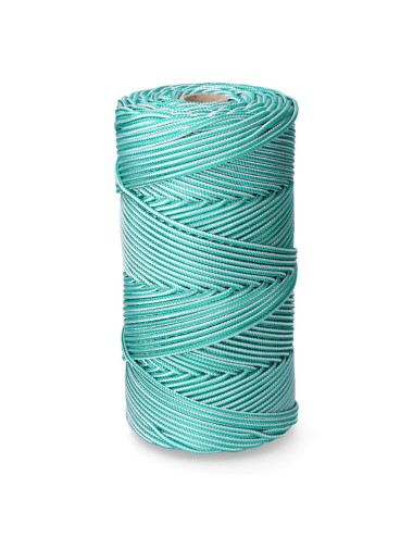 Cordón trenzado polipropileno verde / blanco, calibre 5 mm x 200 m