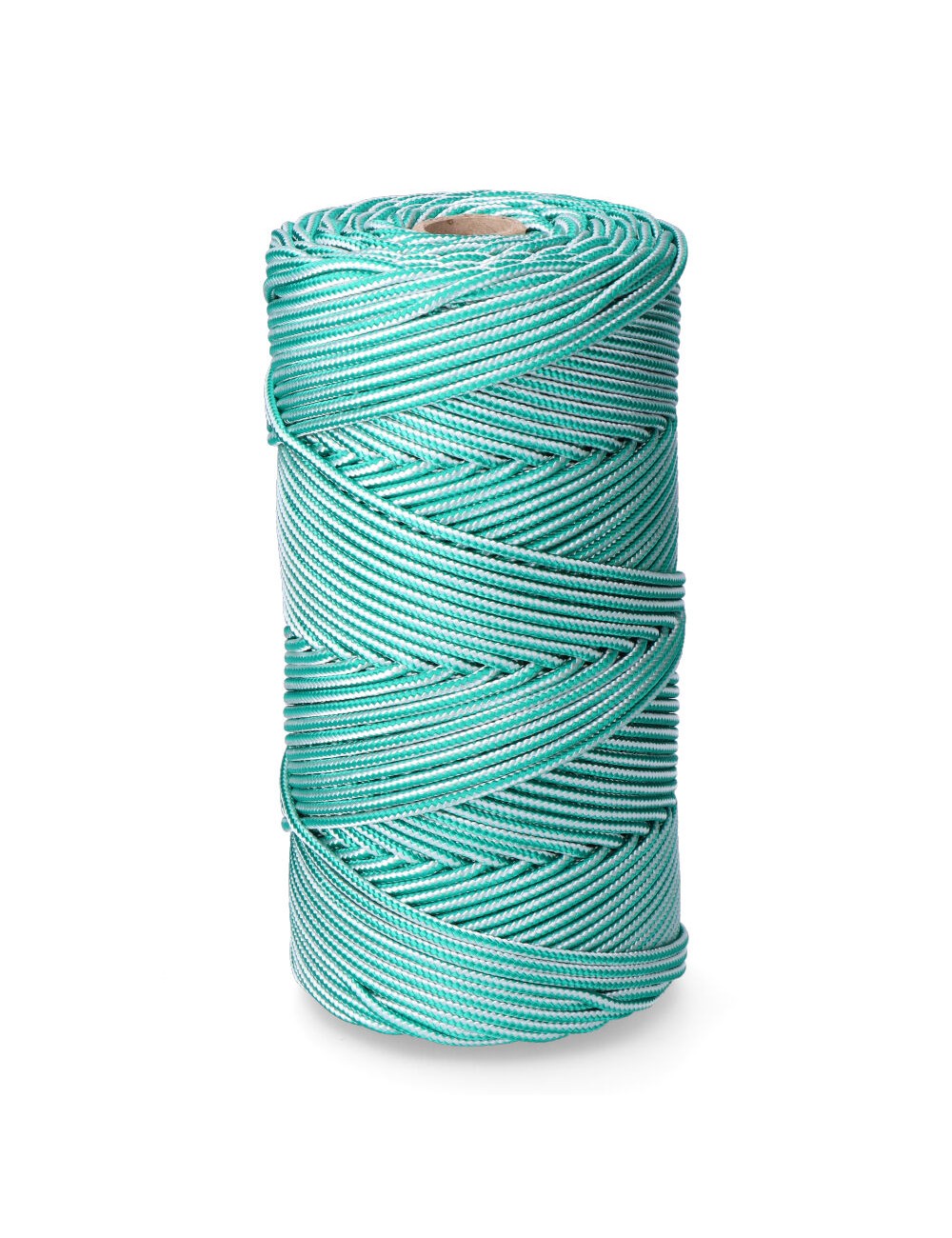 Cordón trenzado polipropileno verde / blanco, calibre 5 mm x 200 m