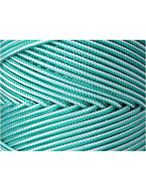 Cordón trenzado polipropileno verde / blanco, calibre 5 mm x 200 m