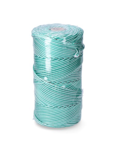 Cordón trenzado polipropileno verde / blanco, calibre 5 mm x 200 m