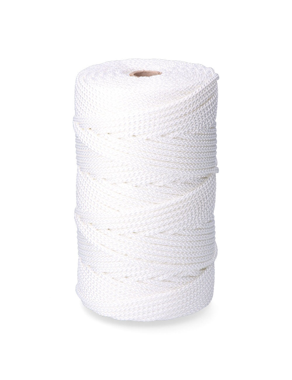 Cordón trenzado poliéster granete blanco, calibre 5 mm x 200 m