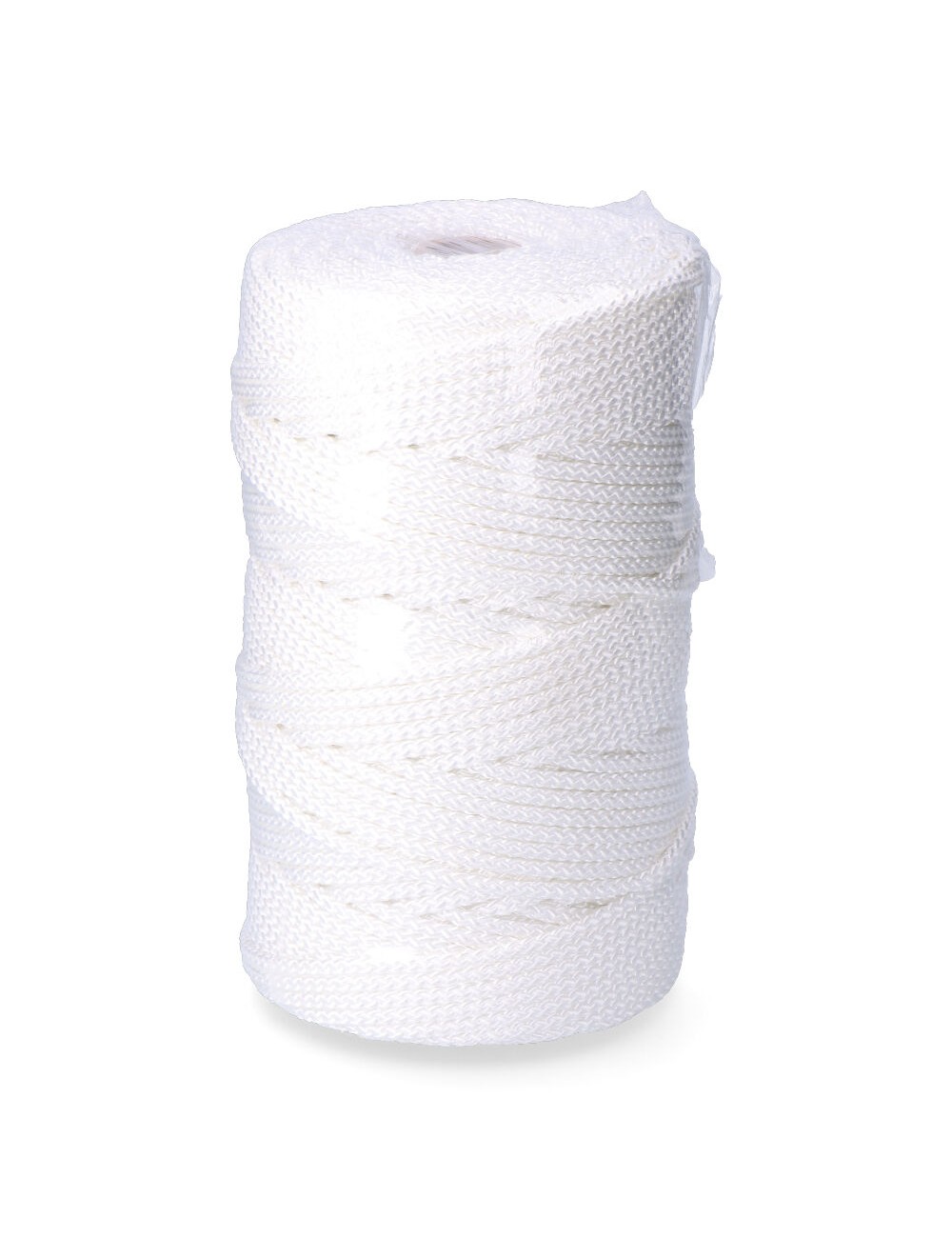 Cordón trenzado poliéster granete blanco, calibre 6 mm x 200 m