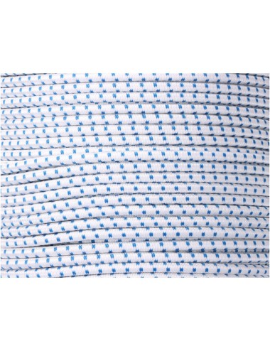Cuerda de goma elástica blanca / azul poliéster calibre 6 mm x 200 m