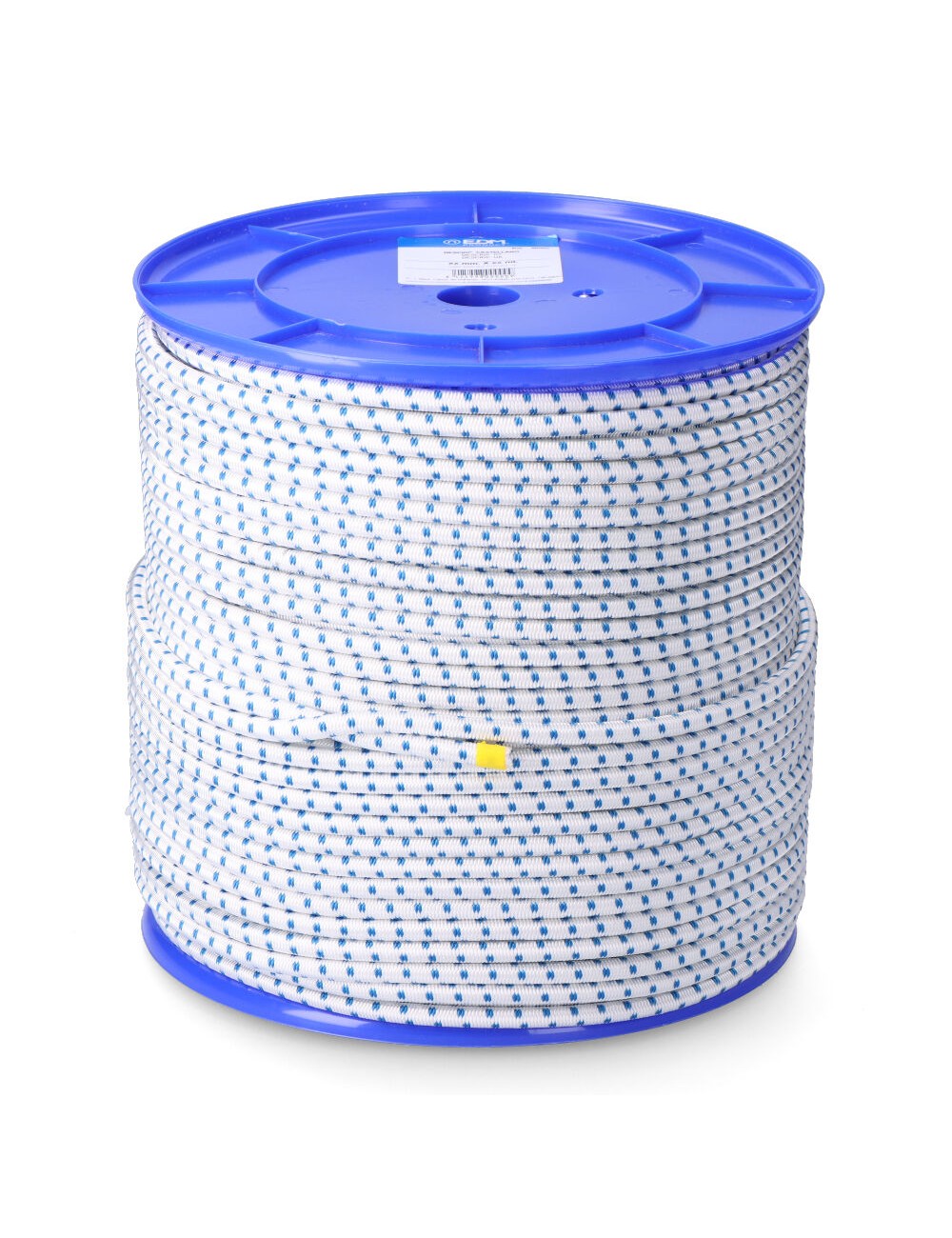 Cuerda de goma elástica blanca / azul poliéster calibre 10 mm x 100 m