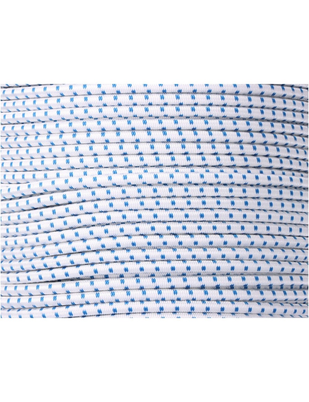 Cuerda de goma elástica blanca / azul poliéster calibre 10 mm x 100 m