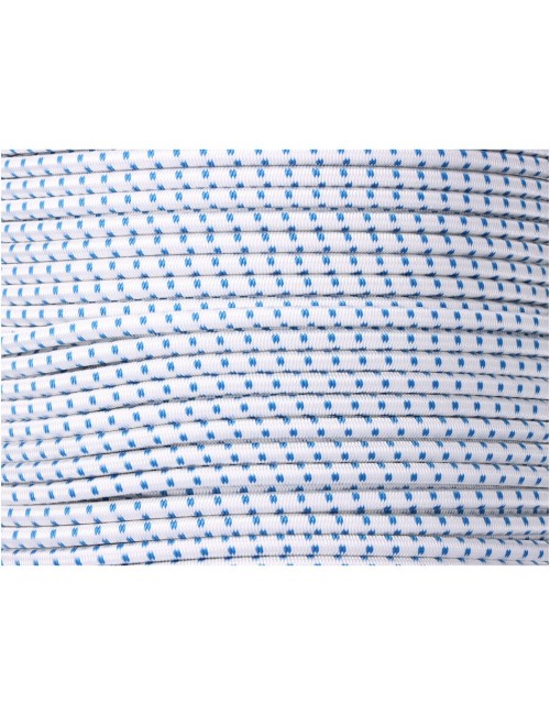 Cuerda de goma elástica blanca / azul poliéster calibre 10 mm x 100 m