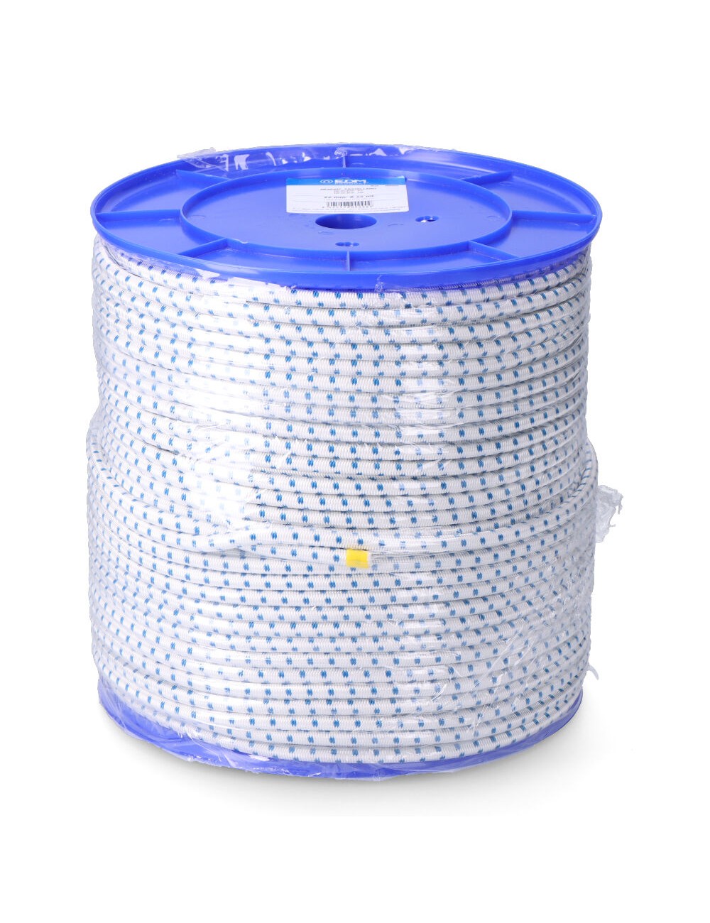 Cuerda de goma elástica blanca / azul poliéster calibre 10 mm x 100 m