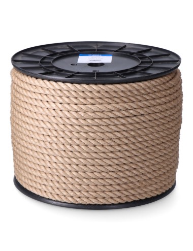 Cuerda yute natural 3 cabos calibre 14 mm x 100 m