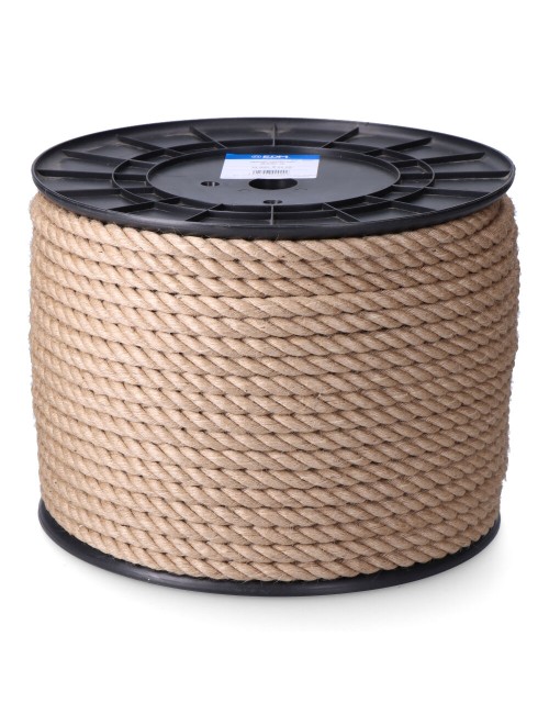 Cuerda yute natural 3 cabos calibre 14 mm x 100 m