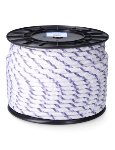 Cuerda driza trenzado poliéster blanco distintivo, calibre 14 mm x 100 m