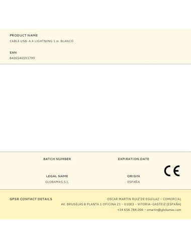 Cable usb-a a lightning 1 m blanco