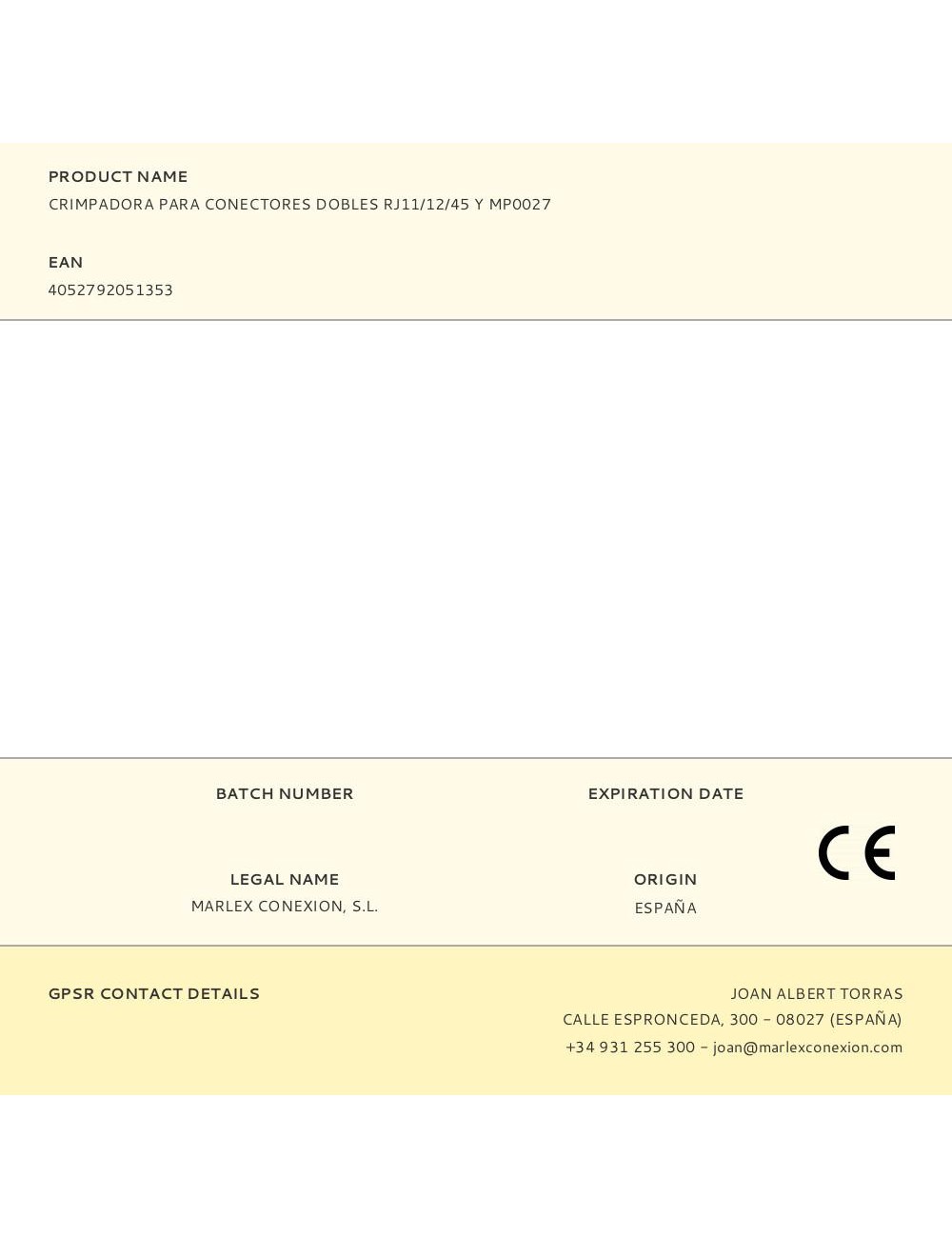 Crimpadora para conectores dobles rj11/12/45 y mp0027