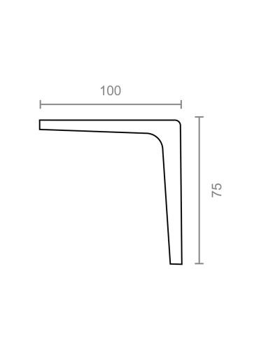 Escuadra clásica plm01 blanca 100 x 75 mm
