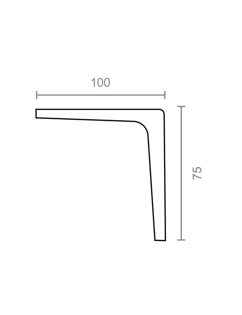 Escuadra clásica plm01 blanca 100 x 75 mm