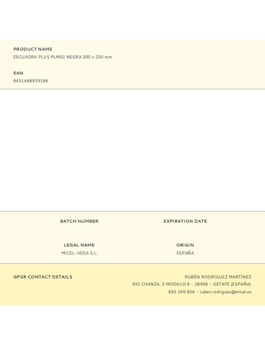 Escuadra plus plm02 negra 300 x 250 mm