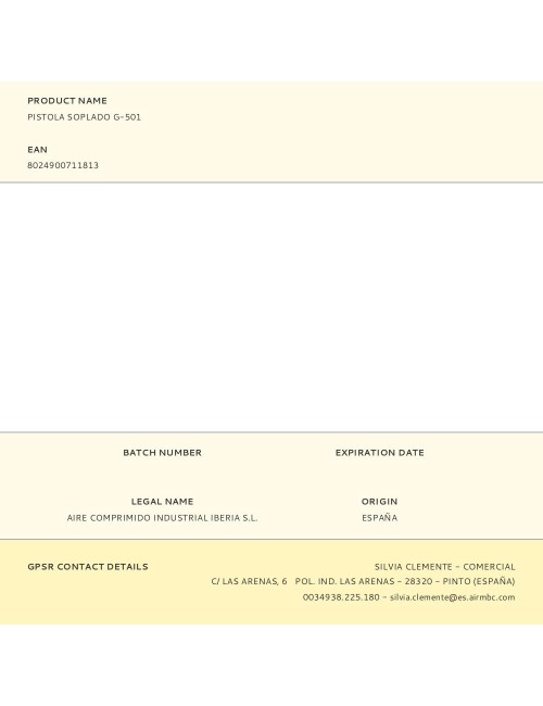 Pistola soplado g-501