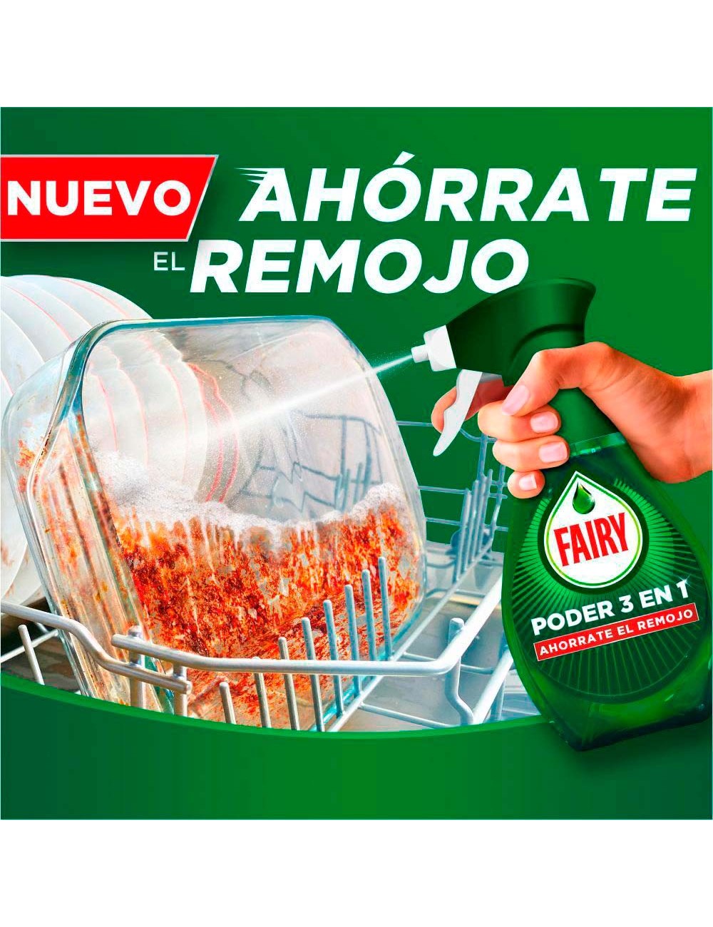 Spray vajillas sin remojo poder 3 en 1 500 ml
