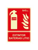 Cartel de extinción "extintor" de baterias de litio clase b (0,7 mm) 210 x 300 mm