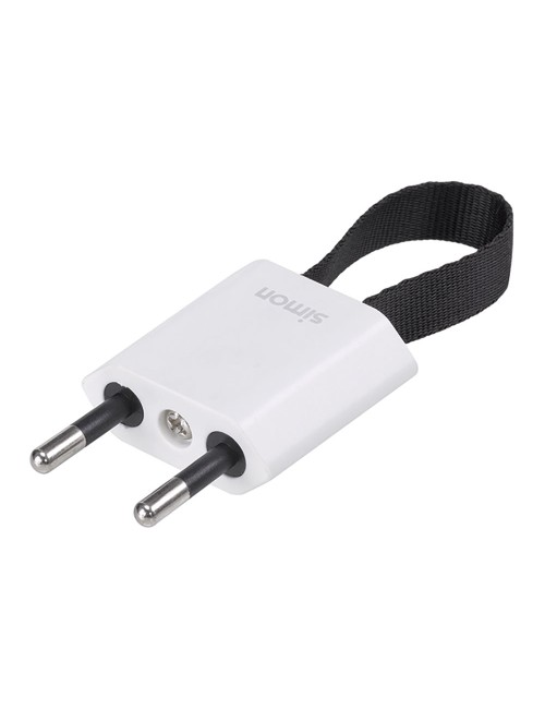 Clavija 2p+tt schuko salida frontal y lateral 10 a 250 v~ facil extracción blanca