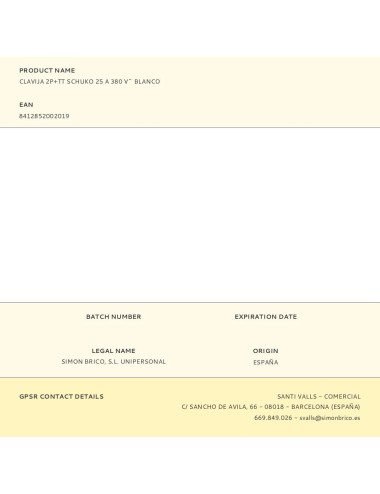 Clavija 2p+tt schuko 25 a 380 v~ blanco