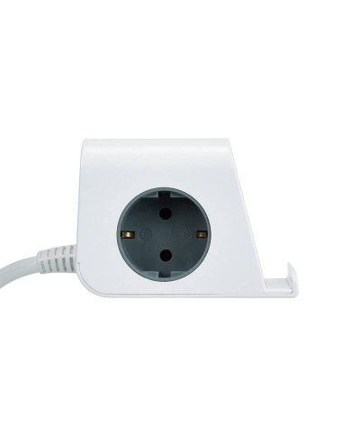Base combiflat 2 tomas schuko 16a 250 v ~ + 2 usb a + 2 usb c + carga inalámbrica con soporte y fijación blanca
