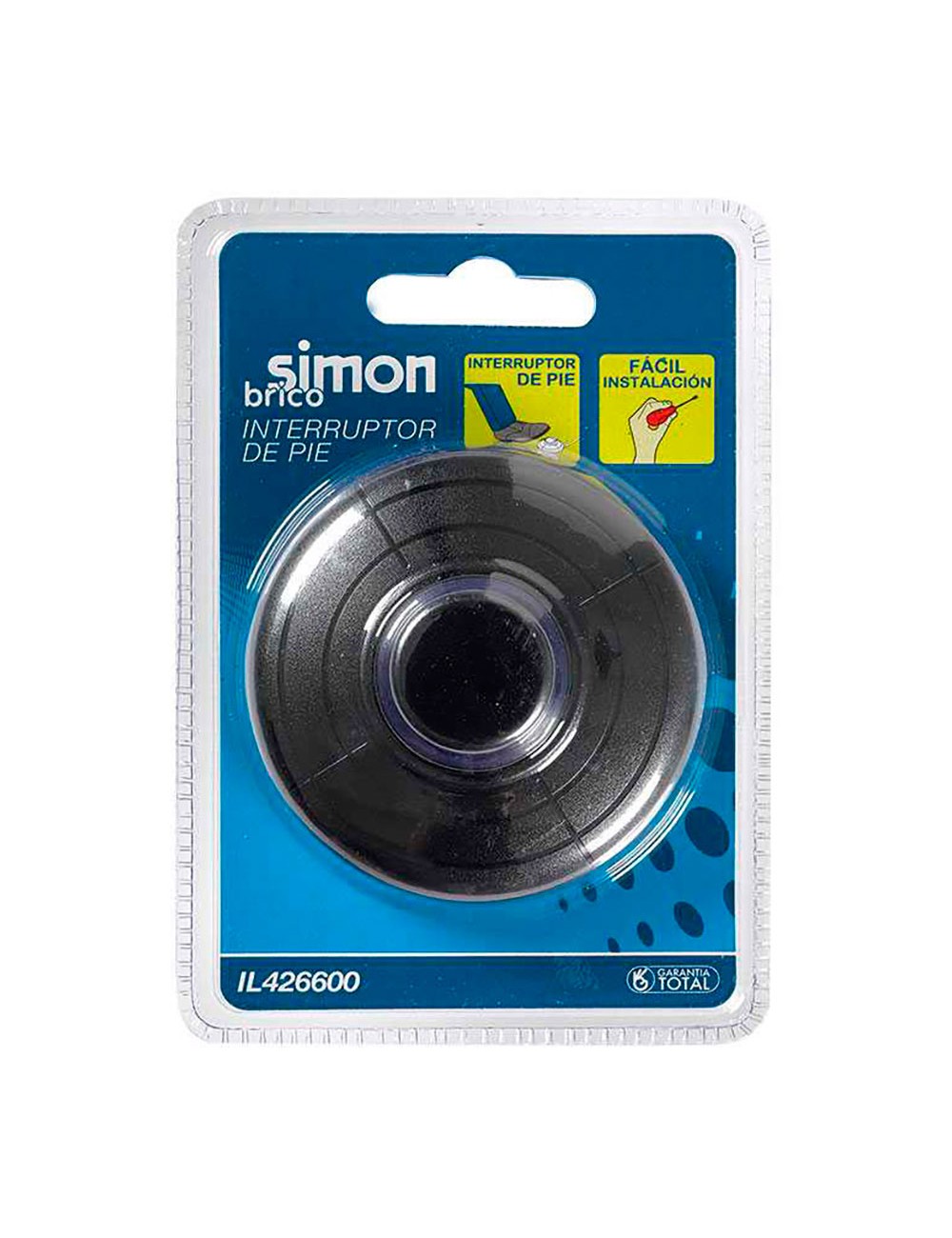 Interruptor de pie 2a 250 v negro