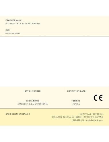 Interruptor de pie 2a 250 v negro