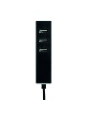 Adaptador 3 conectores usb a con fijación 1,5 m negro
