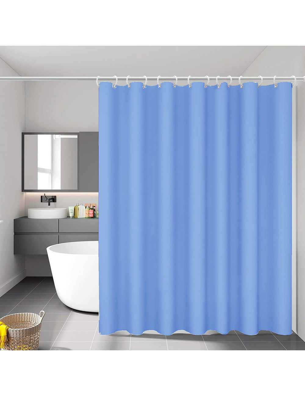 Cortina de baño basic azul 140 x 180 cm