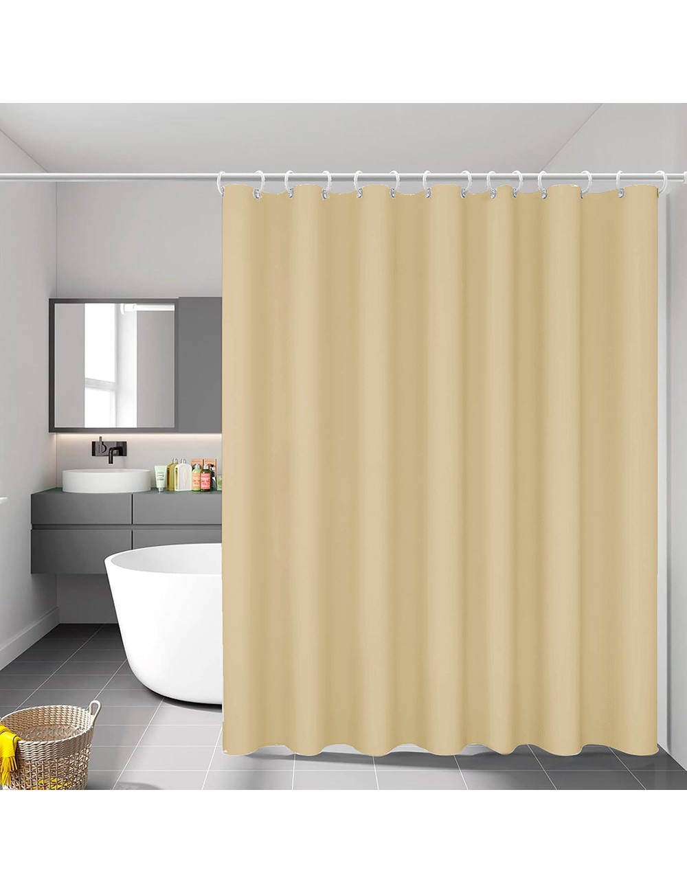 Cortina de baño basic beige 140 x 180 cm