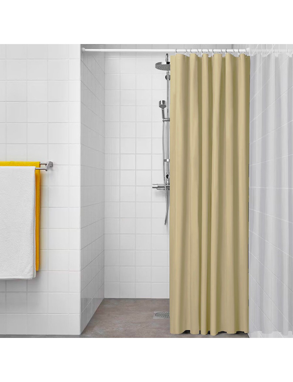 Cortina de baño basic beige 180 x 180 cm