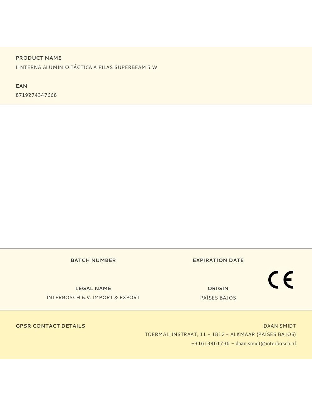 Linterna aluminio táctica a pilas superbeam 5 w