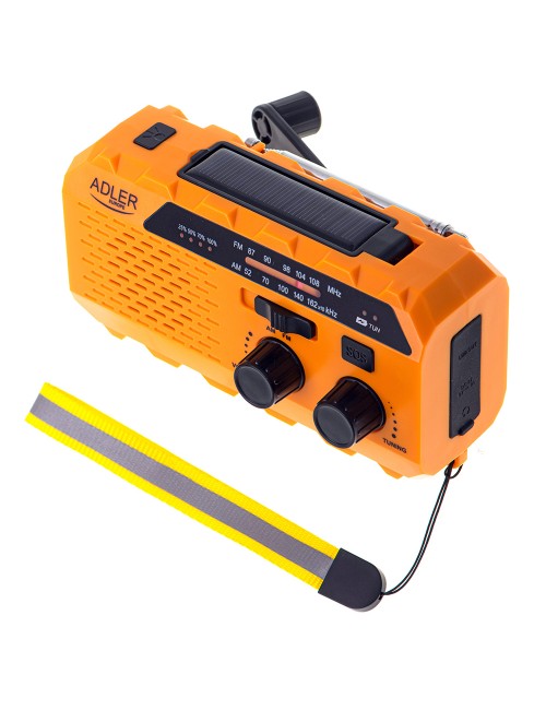 Radio solar con manivela ad 1197, 15,5 x 5 x 8 cm