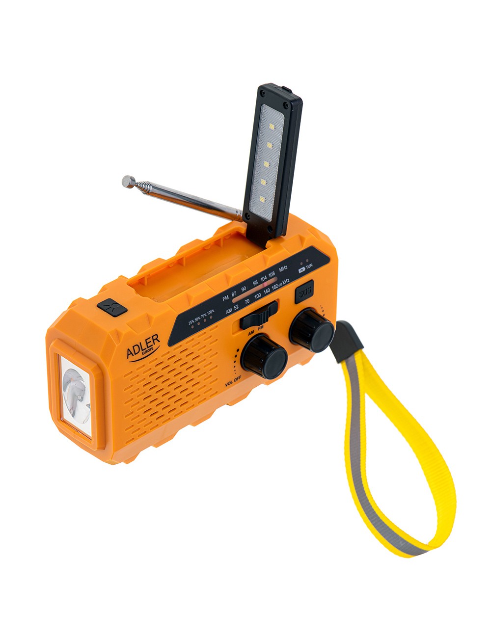 Radio solar con manivela ad 1197, 15,5 x 5 x 8 cm