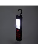 Linterna led de trabajo recargable doble funcion con gancho + imán, negra, 50 x 35 x 215 mm