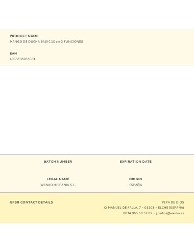 Mango de ducha basic 10 cm 3 funciones