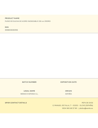 Flexo de ducha de acero inoxidable 150 cm cromo