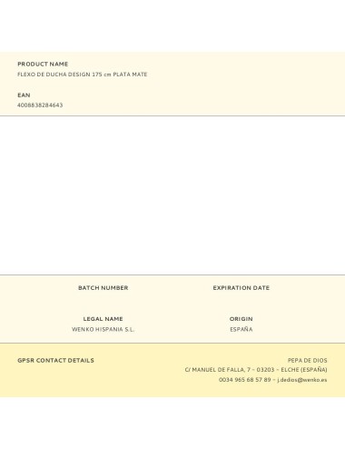 Flexo de ducha design 175 cm plata mate