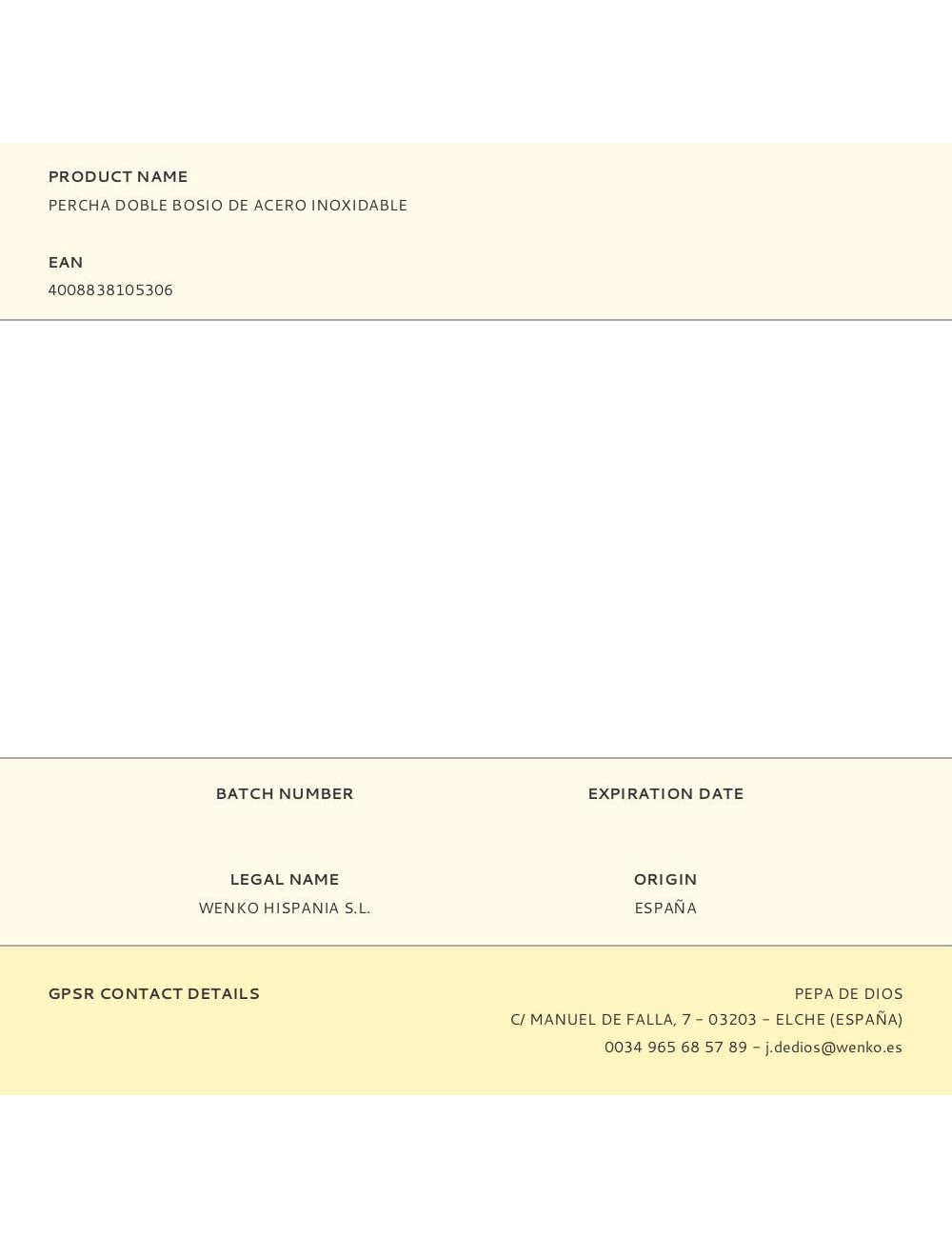 Percha doble bosio de acero inoxidable