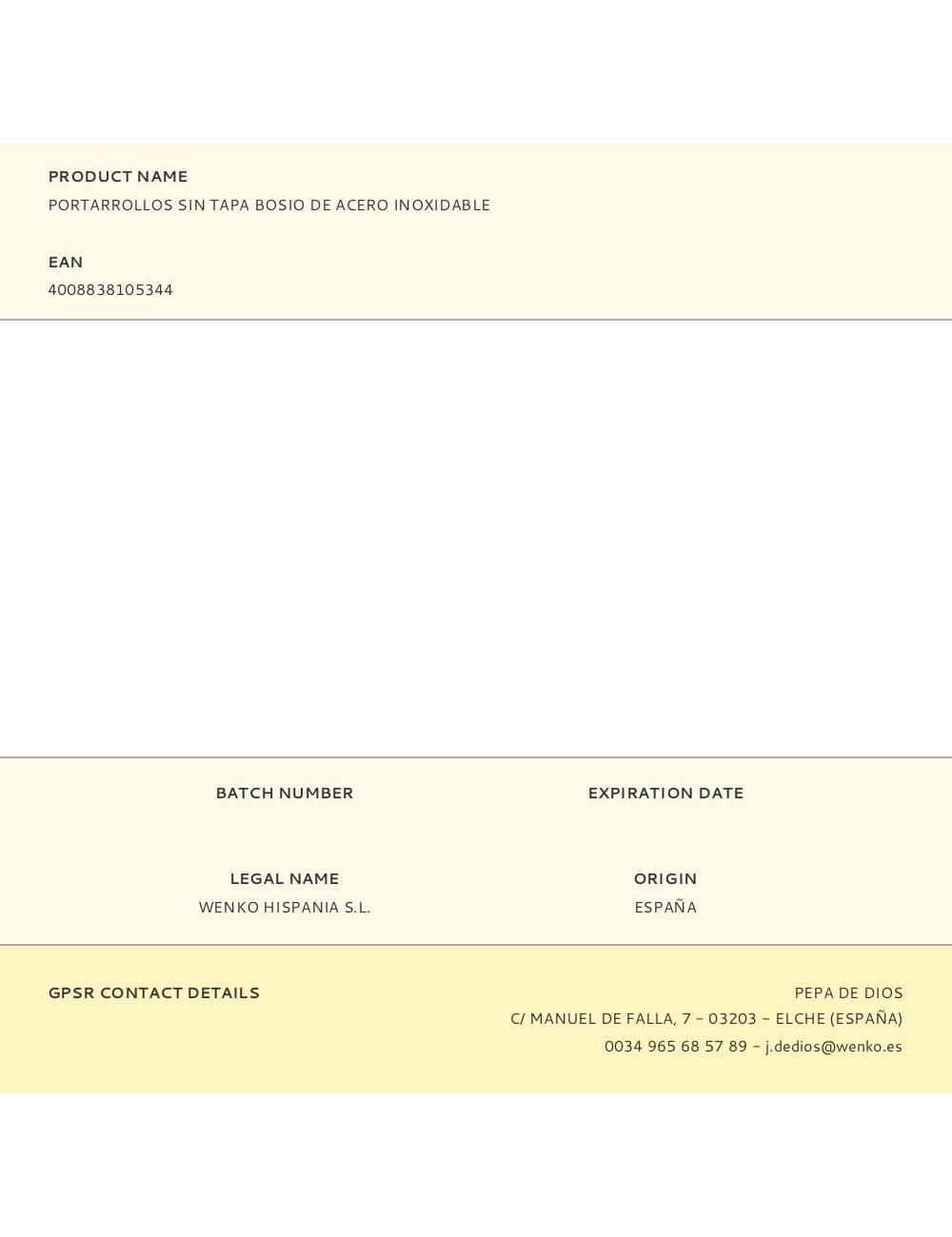 Portarrollos sin tapa bosio de acero inoxidable