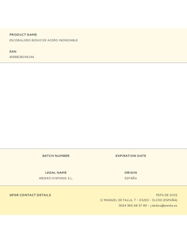 Escobillero bosio de acero inoxidable