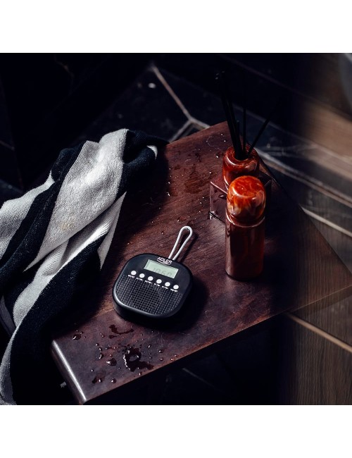 Radio fm resistente al agua ipx4 ad 1912, 9 x 9 x 2,5 cm