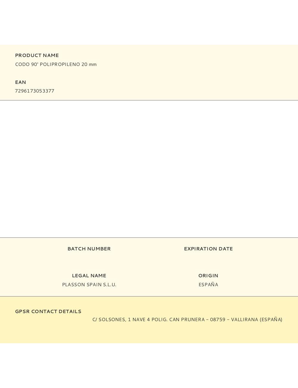 Codo 90° polipropileno 20 mm