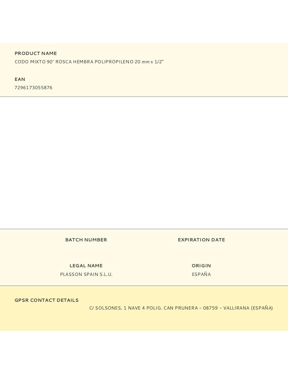 Codo mixto 90° rosca hembra polipropileno 20 mm x 1/2"