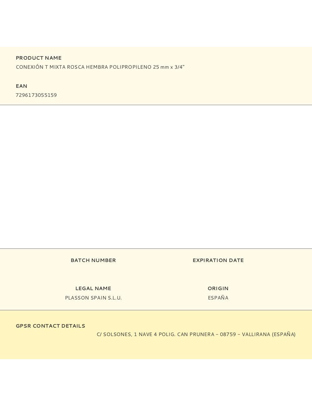 Conexión t mixta rosca hembra polipropileno 25 mm x 3/4''