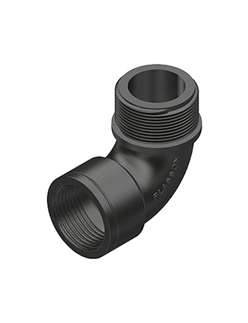 Codo 90° rosca macho/hembra polipropileno 1"