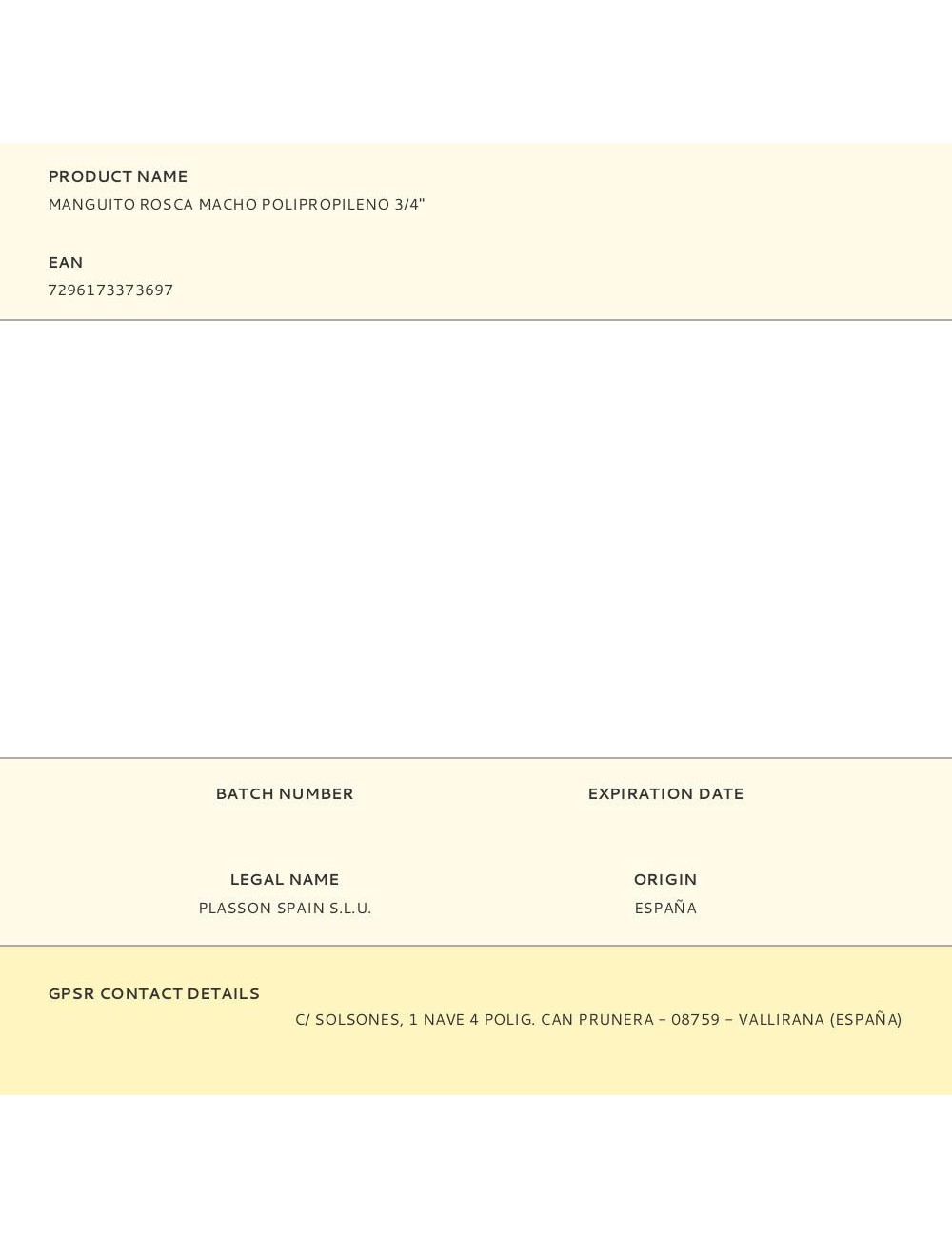 Manguito rosca macho polipropileno 3/4"