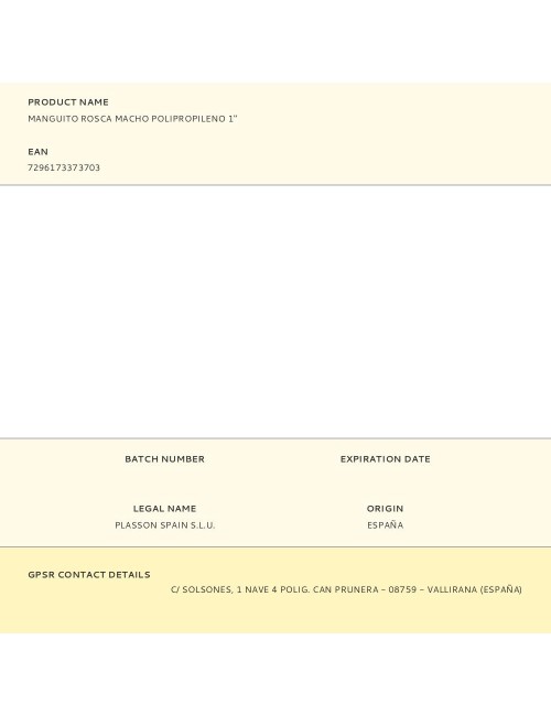 Manguito rosca macho polipropileno 1"