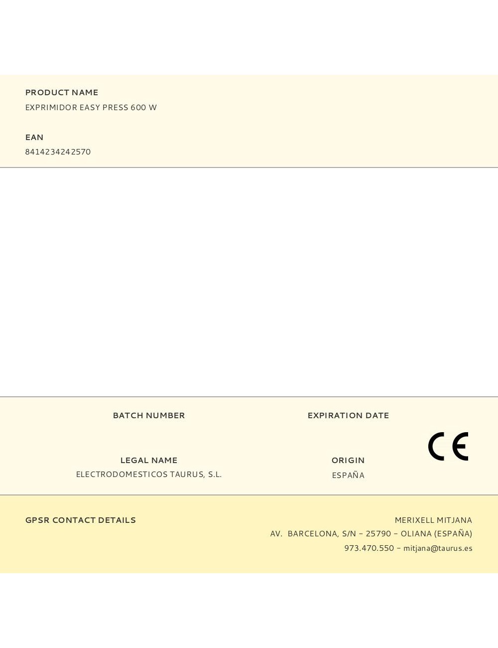 Exprimidor easy press 600 w